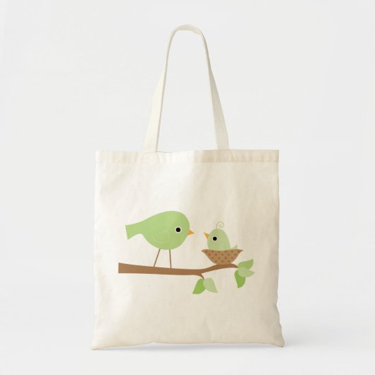 Tote Bag Oiseau de bébé vert (Devant)