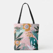 Tote Bag Oiseau de Bohème avec les motifs botaniques (Dos)