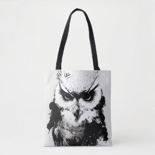 Tote Bag Oiseau de Chouette Nature sauvage Peinture de pinc
