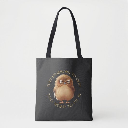 Tote Bag Oiseau De Chouette Trop Têtu Pour S'Arrêter Trop B (Devant)