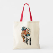 Tote Bag Oiseau de grue japonais et poisson carpe koi (Dos)
