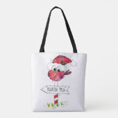 Tote Bag Oiseau de Noël blanc (Dos)