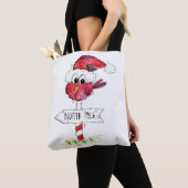 Tote Bag Oiseau de Noël blanc (De près)