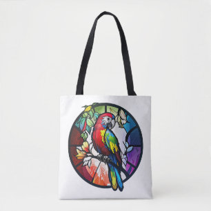 Tote Bag Oiseau de perroquet Portrait animal Verre tendu Fa