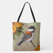 Tote Bag Oiseau de poulet à l'appui de châtaignes (Dos)