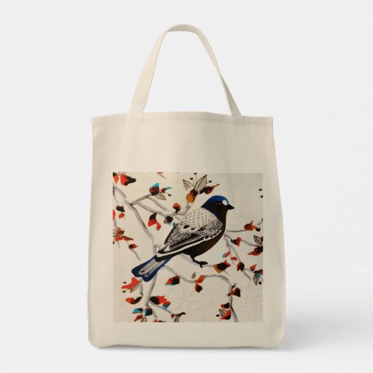 Tote Bag Oiseau d'hiver Gold Rustic (Dos)