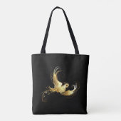 Tote Bag Oiseau d'or sur Arrière - plan noir (Dos)