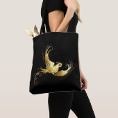 Tote Bag Oiseau d'or sur Arrière - plan noir (De près)