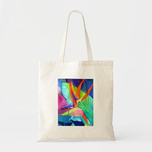 Tote Bag Oiseau du Paradis Strelitzia fleur art tropical (Devant)