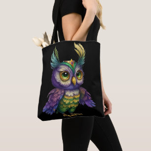 TOTE BAG OISEAU MARDI GRAS OWL