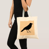 Tote Bag Oiseau noir de corneille sur un modèle de (Devant (produit))