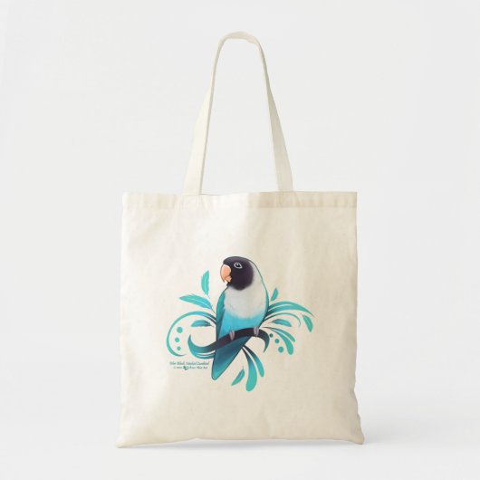 Tote Bag Oiseau noir masqué bleu (Devant)
