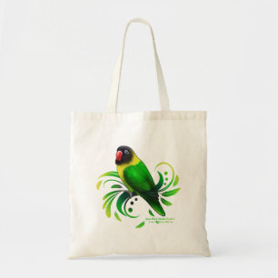 Tote Bag Oiseau noir vert masqué