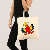 Tote Bag Oiseau perroquet de dessin animé drôle et coloré (Devant (produit))
