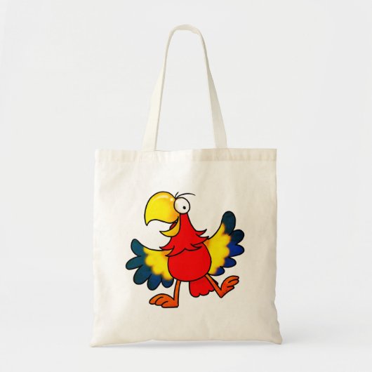 Tote Bag Oiseau perroquet de dessin animé drôle et coloré (Devant)
