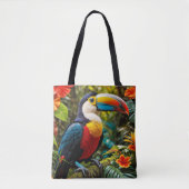 Tote Bag Oiseau Toucan coloré (Devant)