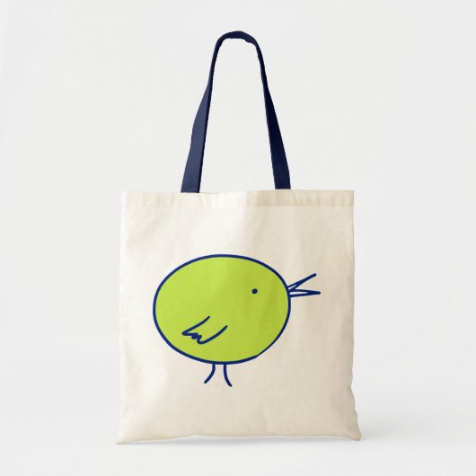 Tote Bag Oiseau vert et bleu (Devant)