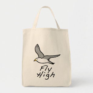Tote Bag Oiseau volant. Illustration d'une mouette en vol.