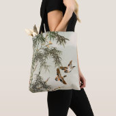 Tote Bag Oiseaux Bambou Asiatique Japonais Vintage (De près)