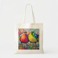 Oiseaux coloré art abstrait gras géant mignon drôl