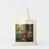 Tote Bag Oiseaux colorés et duveteux (Devant)