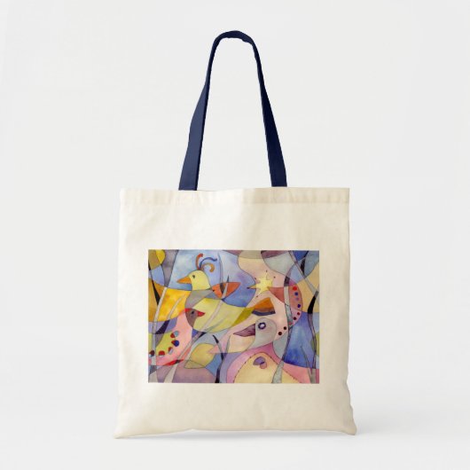 Tote Bag Oiseaux d'aquarelle géants (Devant)
