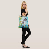 Tote Bag Oiseaux d'aquarelle | Monogramme (Sur le modèle)