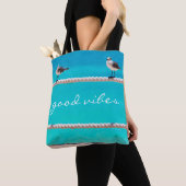 Tote Bag Oiseaux de mer Turquoise Océan Photo Good Vibes (De près)