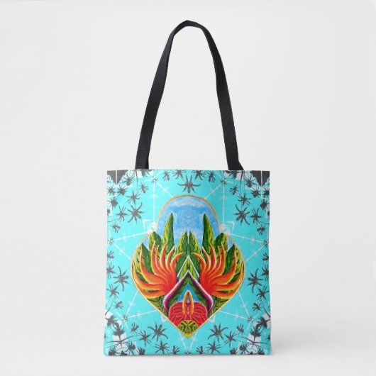 Tote Bag Oiseaux de paradis hawaïens (bleu) (Devant)