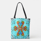 Tote Bag Oiseaux de paradis hawaïens (bleu) (Dos)