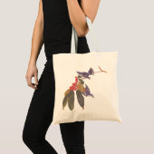 Tote Bag Oiseaux de Paruline Céruleenne d'Audubon avec baie (Devant (produit))