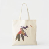 Tote Bag Oiseaux de Paruline Céruleenne d'Audubon avec baie (Devant)