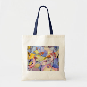 Tote Bag Oiseaux élégants lunatiques d'aquarelle