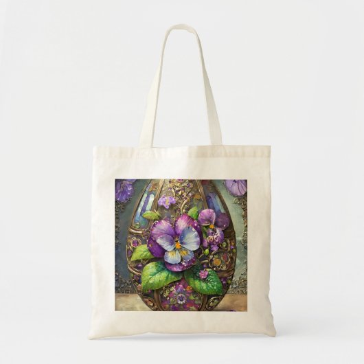 Tote Bag Oiseaux en fleurs Pied violets Fleur sauvage Oeuf (Devant)