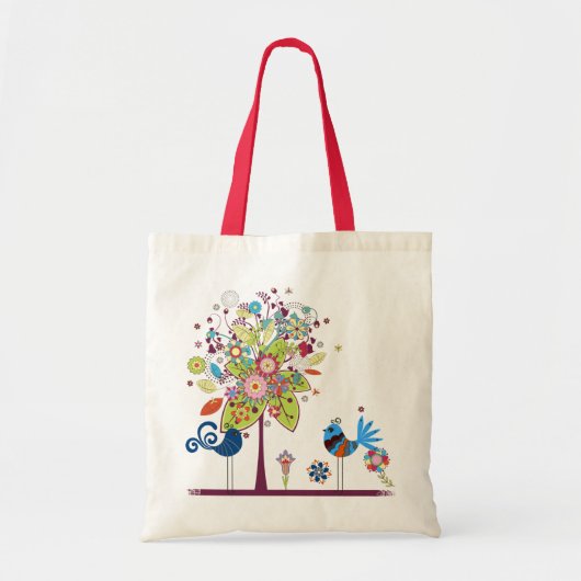 Tote Bag Oiseaux et arbres (Devant)