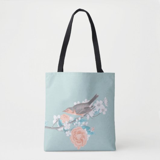Tote Bag Oiseaux et fleurs (Devant)