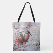 Tote Bag Oiseaux et fleurs (Devant)