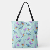 Tote Bag Oiseaux exotiques sauvages Motif d'aquarelle (Dos)