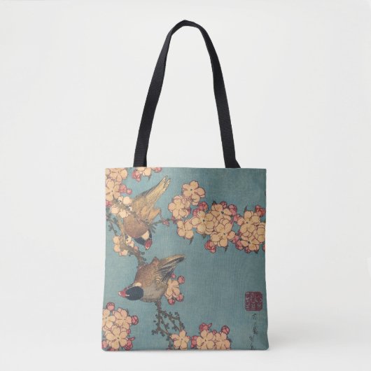 Tote Bag Oiseaux Fleurs Hokusai Art Japonais (Devant)