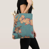 Tote Bag Oiseaux Fleurs Hokusai Art Japonais (De près)
