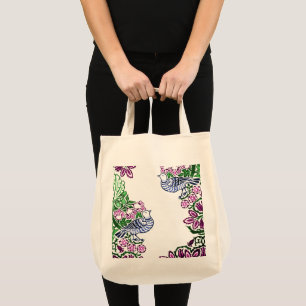 Tote Bag Oiseaux folkloriques Fleurs Acorns
