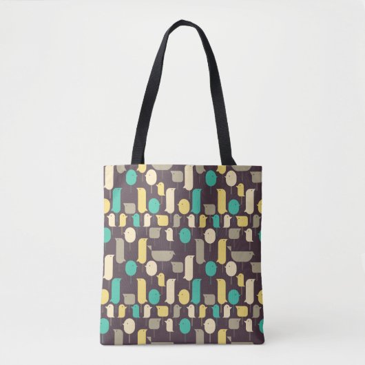 Tote Bag Oiseaux géo minimaux (Devant)