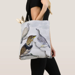 Tote Bag Oiseaux sur une branche dans un ton neutre élégant