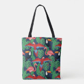 Tote Bag Oiseaux tropicaux dans des couleurs lumineuses (Dos)