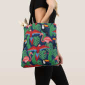 Tote Bag Oiseaux tropicaux dans des couleurs lumineuses (De près)