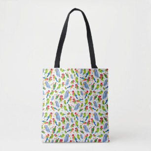 Tote Bag Oiseaux vintages Motif, Perruche colorée motif L