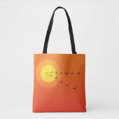 Tote Bag Oiseaux volant vers le soleil (Devant)