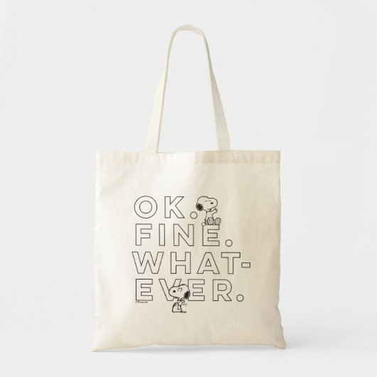 Tote Bag "Ok. Bien. Peu importe." - Snoopy (Devant)