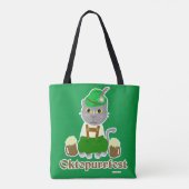 Tote Bag Oktoberfest Cat Cartoon Art Fun Festival (Dos)