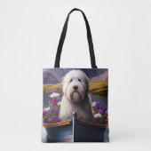 Tote Bag Old English Sheepdog sur Paddle : Une aventure Pit (Devant)